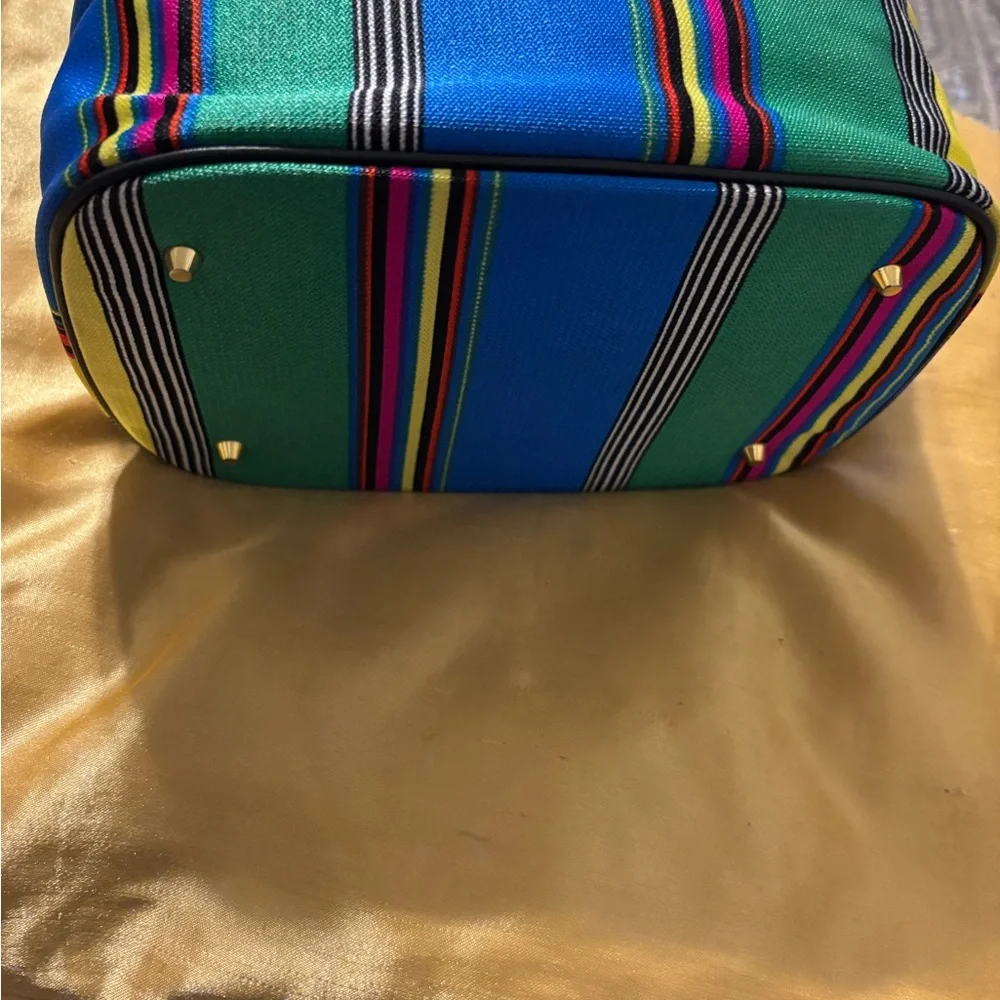 Versace Colorful Striped Vintage Vanity Bag Like New